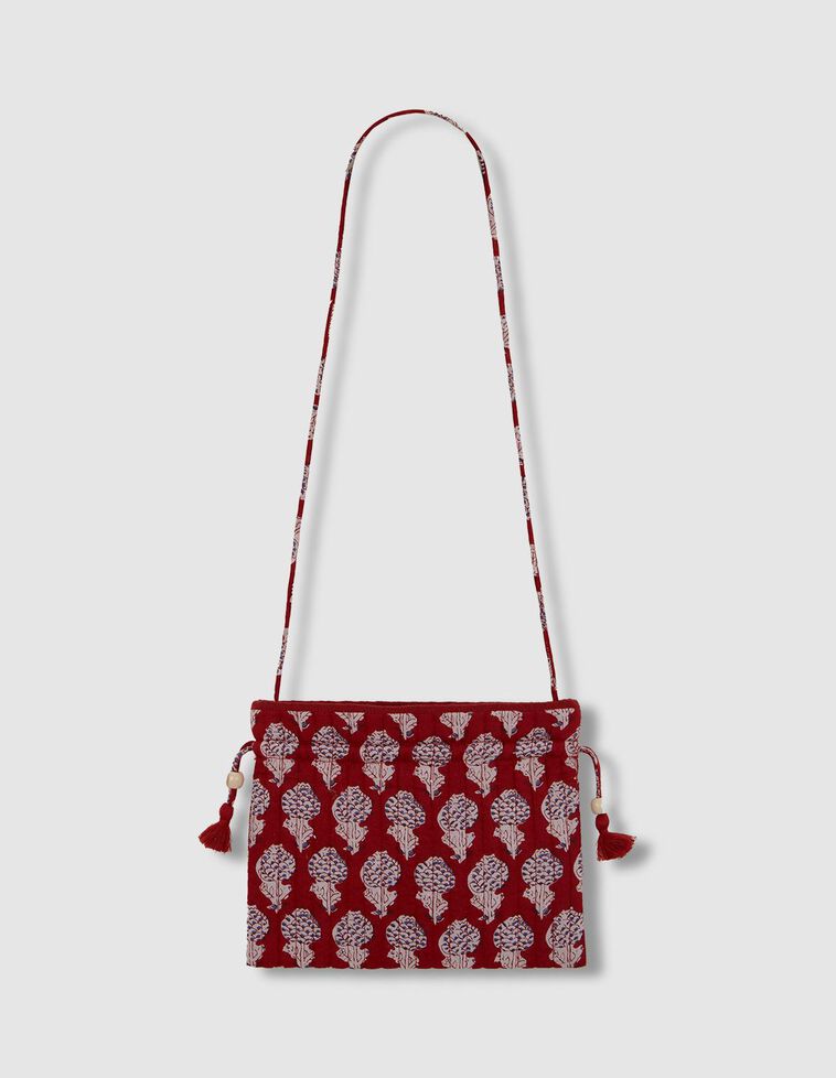 Bolso con estampado indio rojo