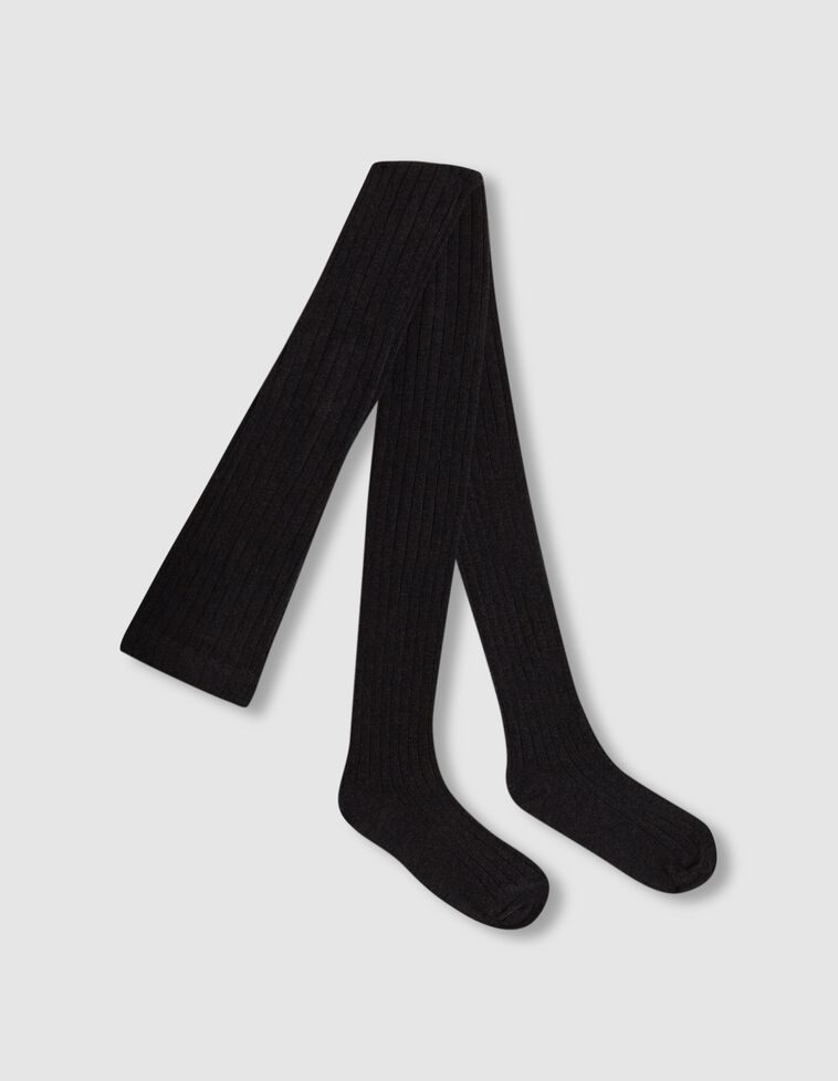 Leotardos básicos de canalé gris oscuro