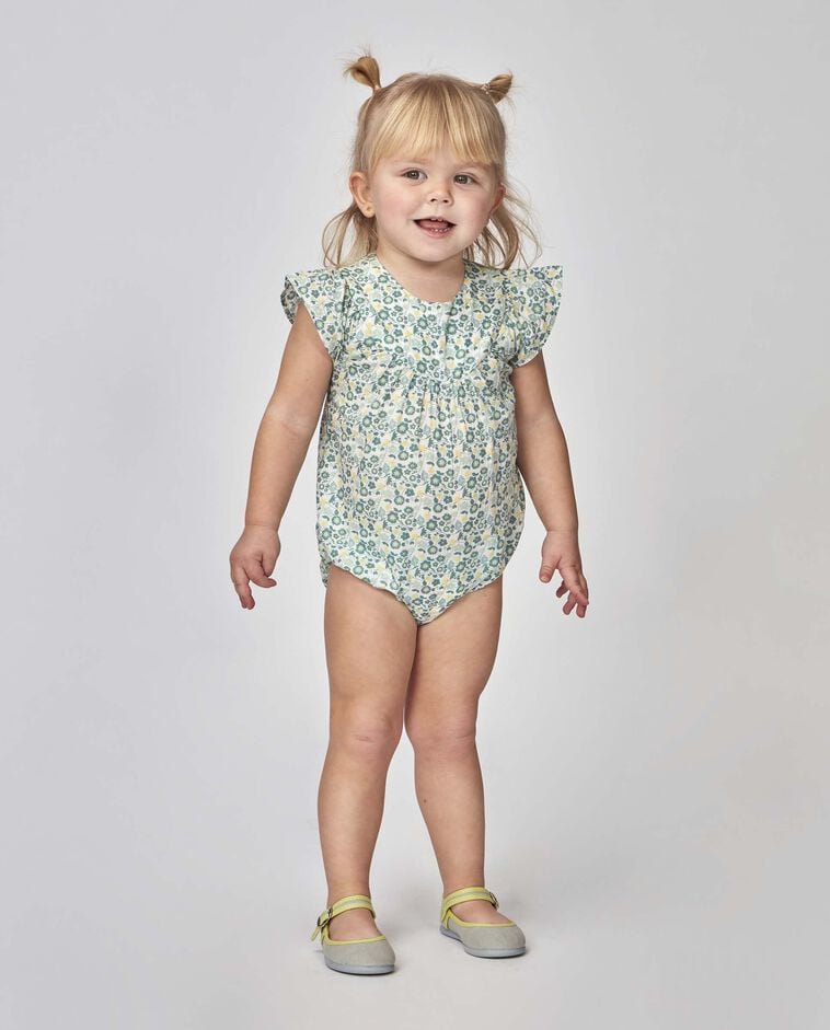 Ranita estampada flores blanco