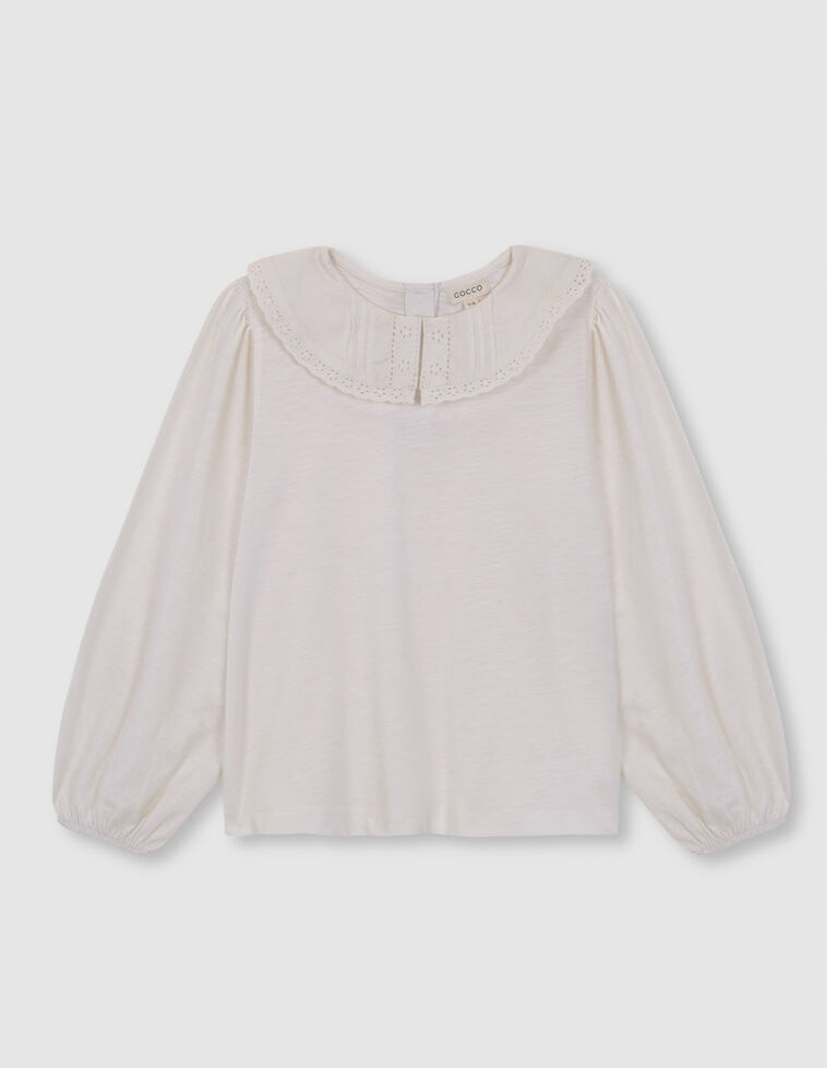 Camiseta Manga Larga Cuello Especial  Blanco Roto