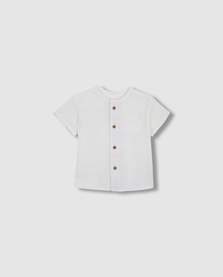 Camisa de gasa blanco