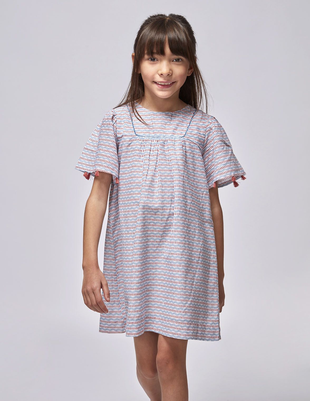 Vestido estampado blanco para nina Gocco