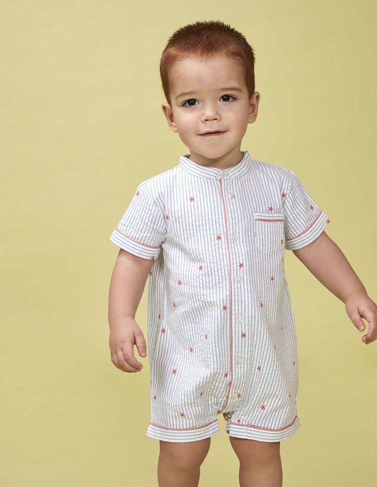 Pijama rayas con estrellas blanco