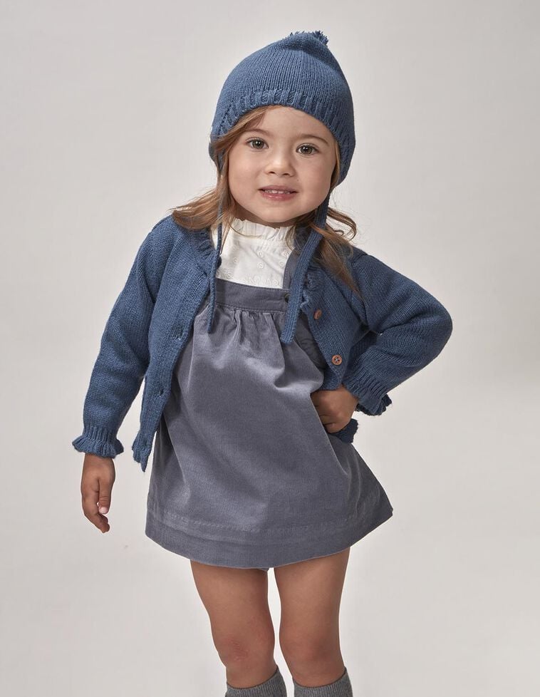 Chaqueta con lana bordados azul