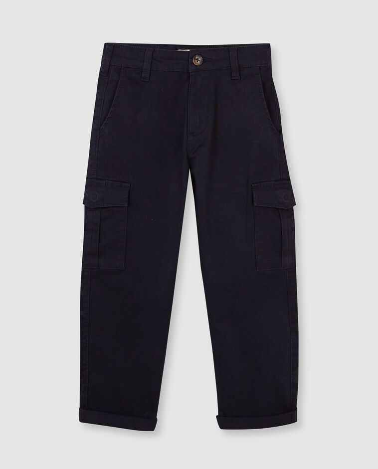 Pantal&oacute;n cargo largo azul ni&ntilde;o