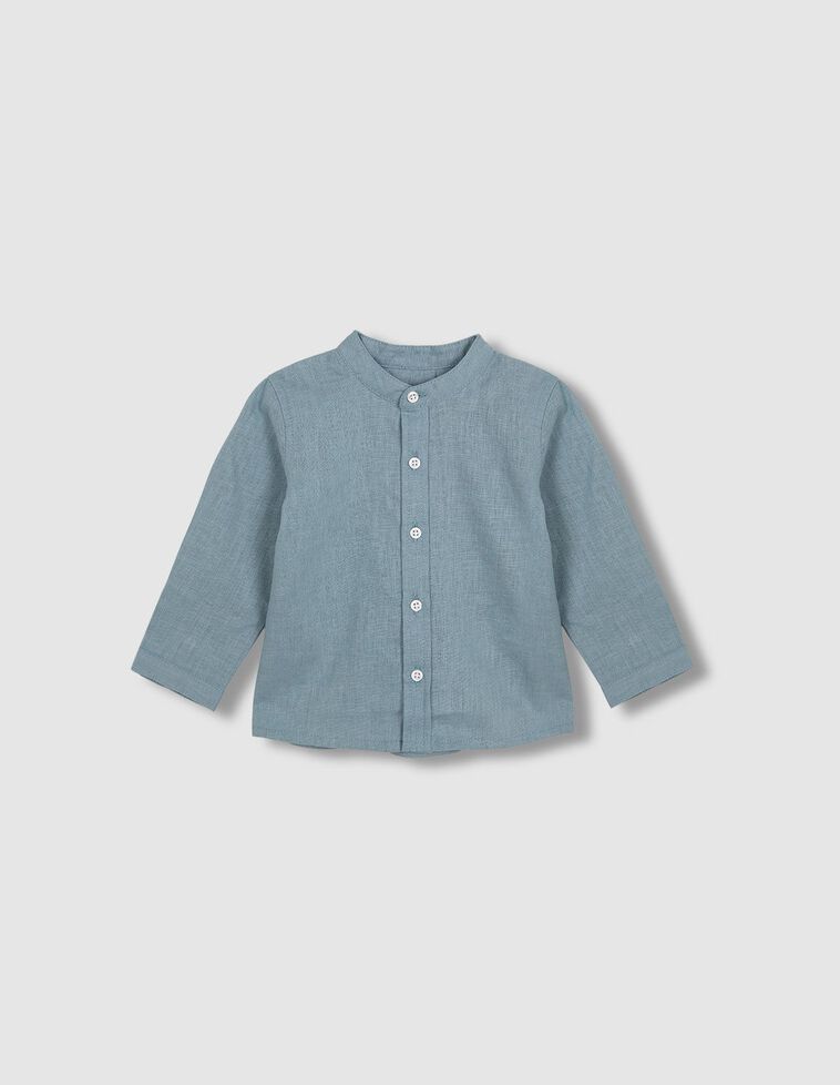 Camisa mao panadera de lino verde