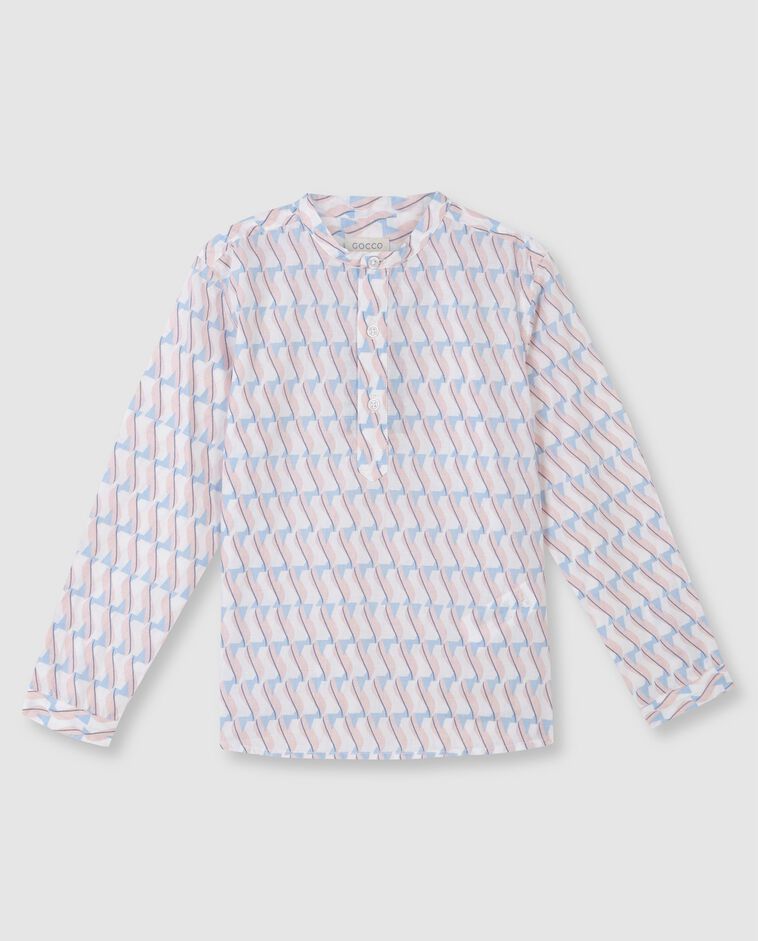 Camisa estampado geom&eacute;trico rosa