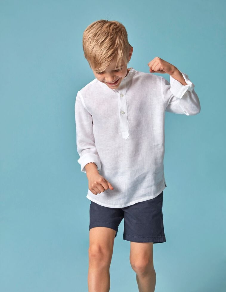 Camisa panadera lino blanca