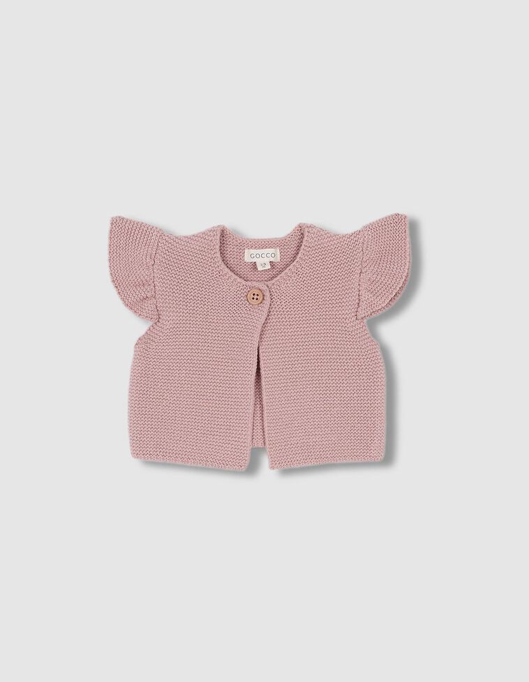 Chaleco con volante rosa viejo