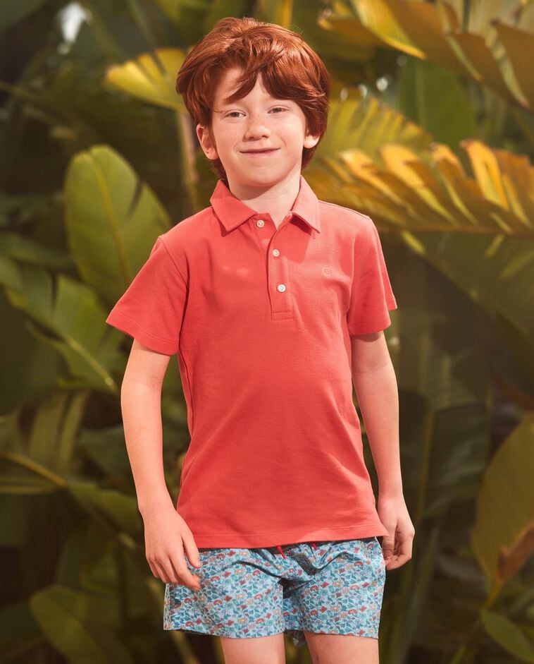 Polo b&aacute;sico de piqu&eacute; rosa