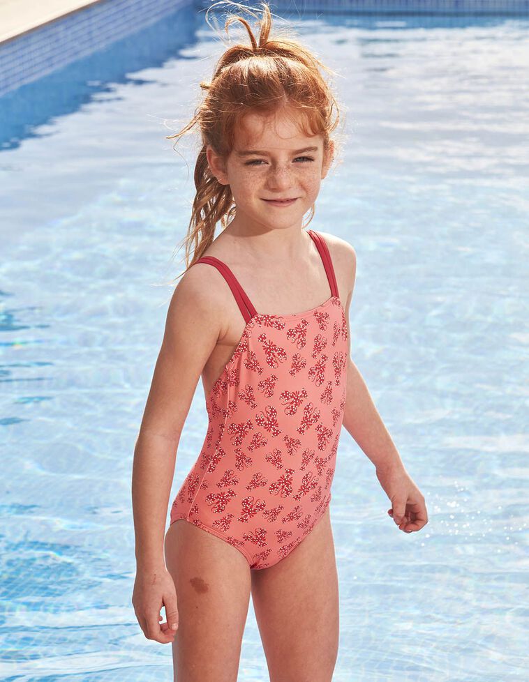 Bañador con estampado de langostas rosa
