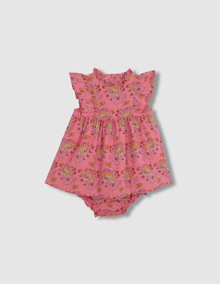 Vestido estampado indio rosa