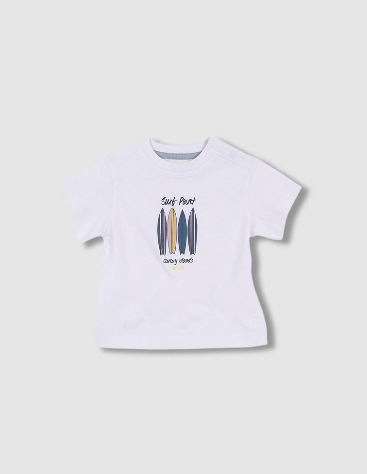 Camiseta blanca con estampado 