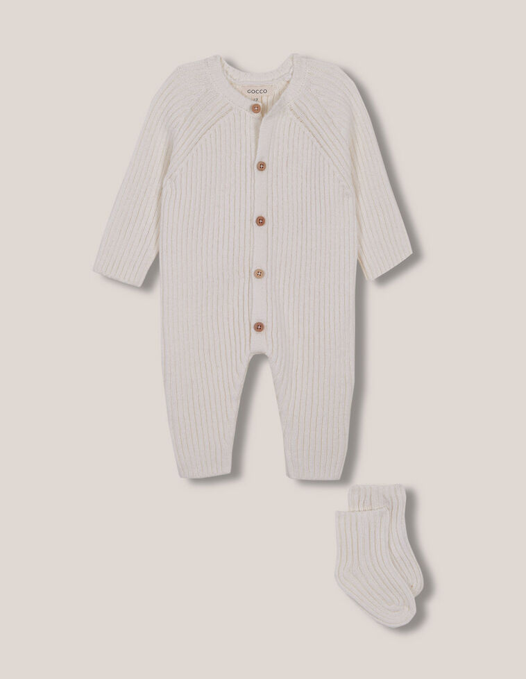 Conjunto De Pelele Y Patucos De Canale Blanco Roto