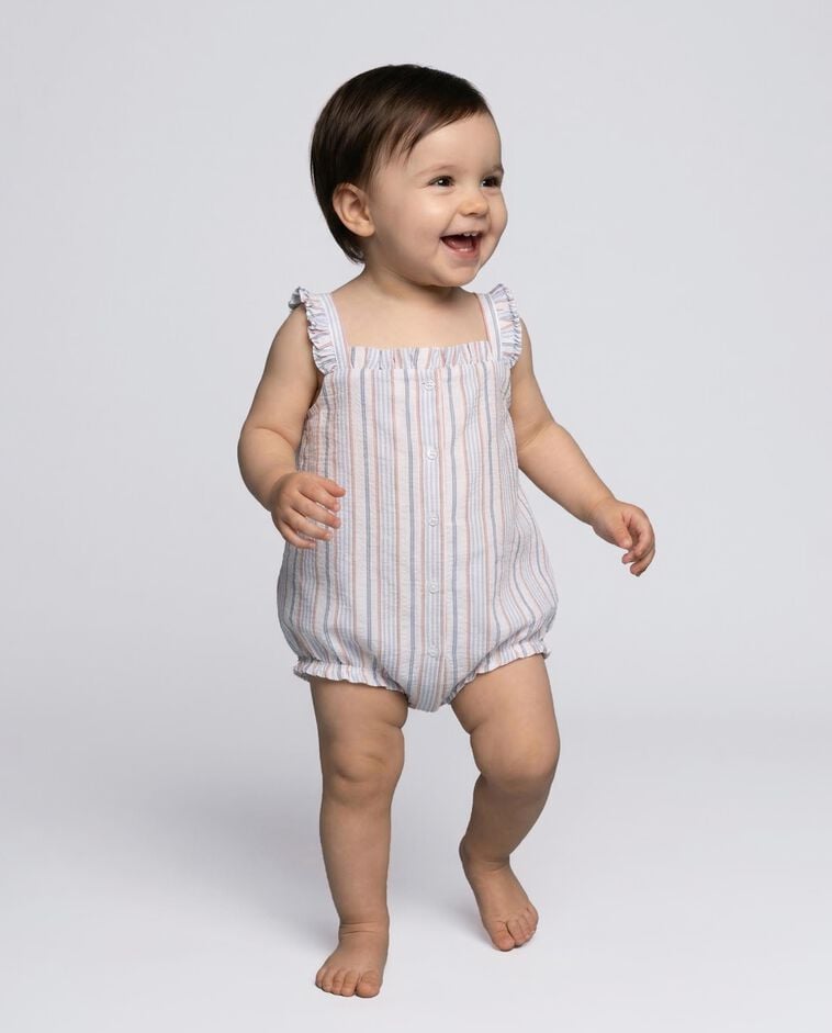 Pijama estampado rayas blanco