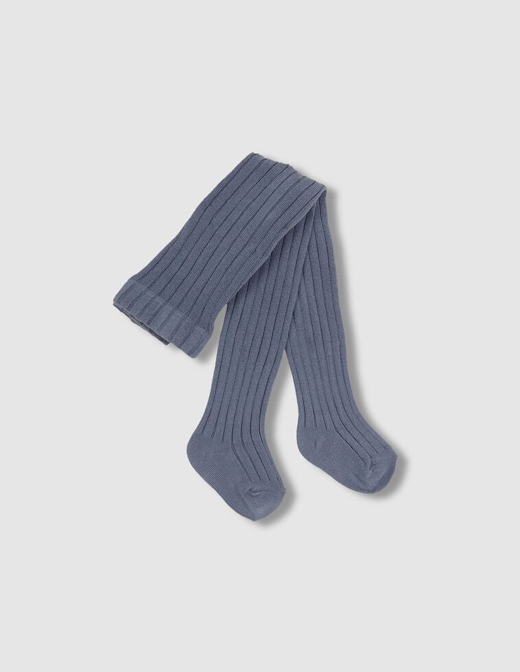 Leotardos de canalé azul viejo