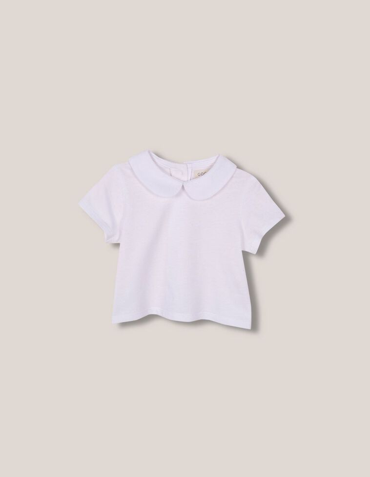 Camiseta con cuello bebe blanco