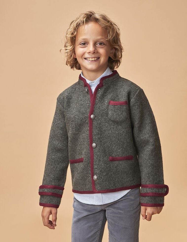 Chaqueta austriaca de lana verde