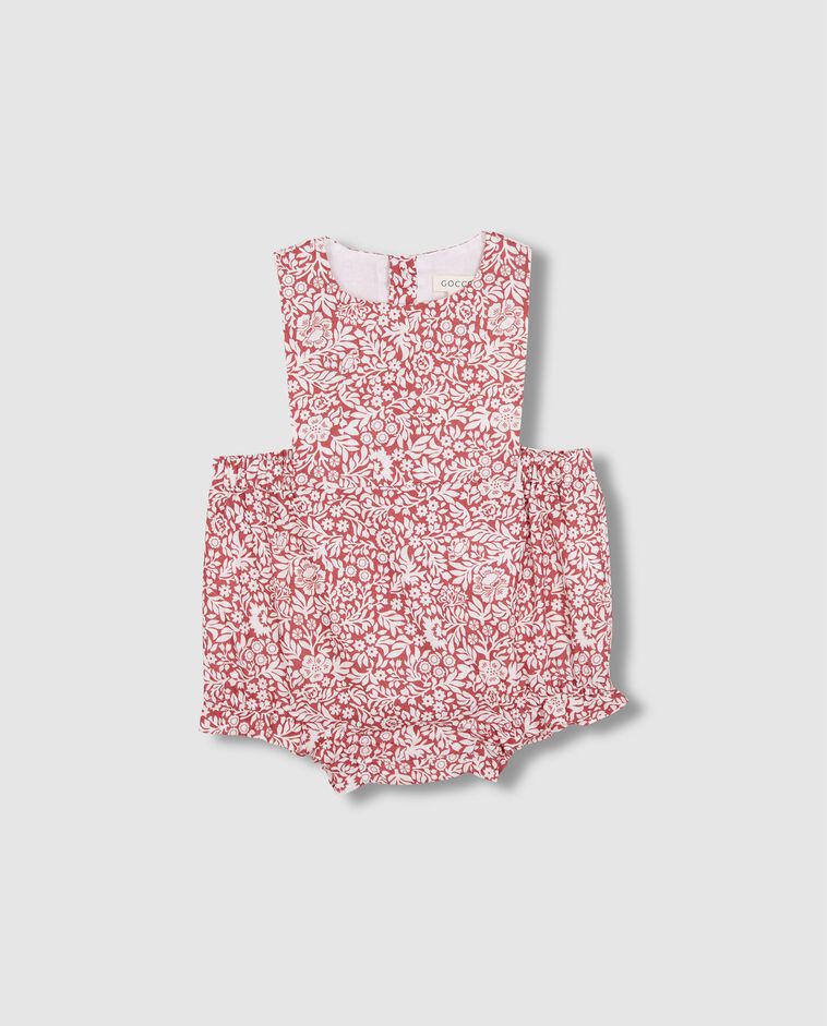 Ranita estampada de lino sin mangas coral