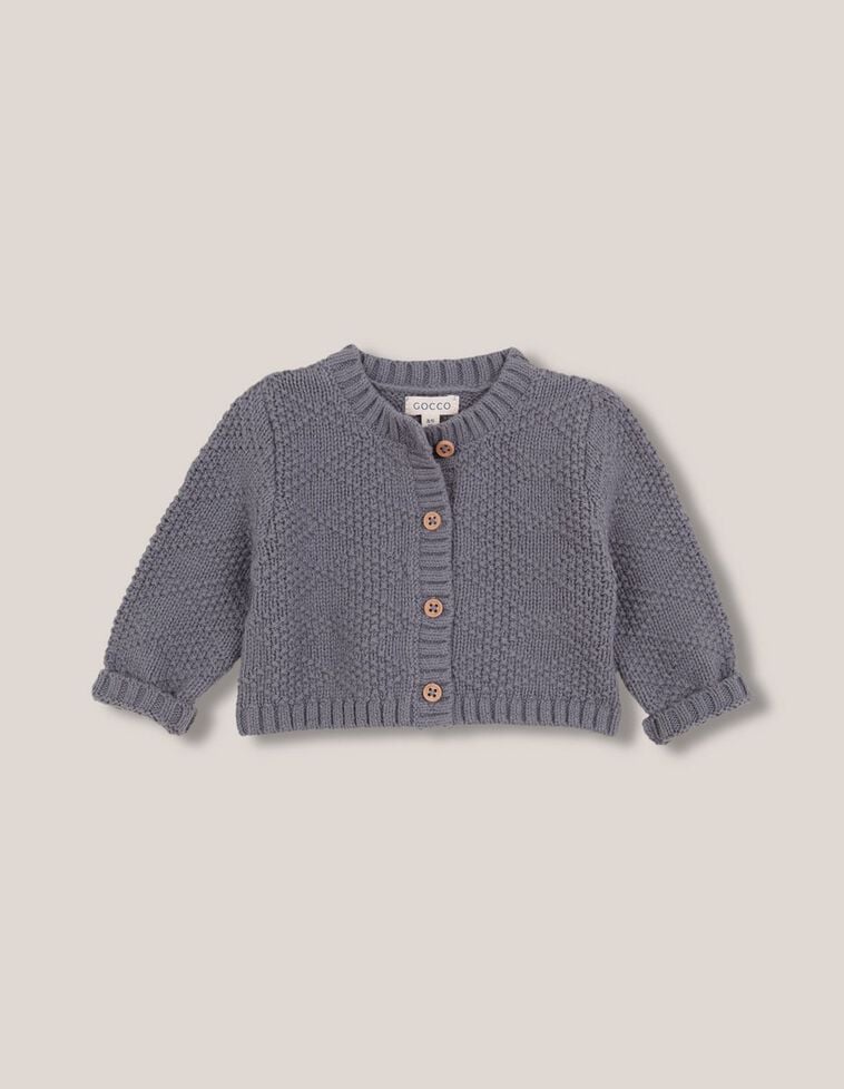Chaqueta punto especial con lana azul claro