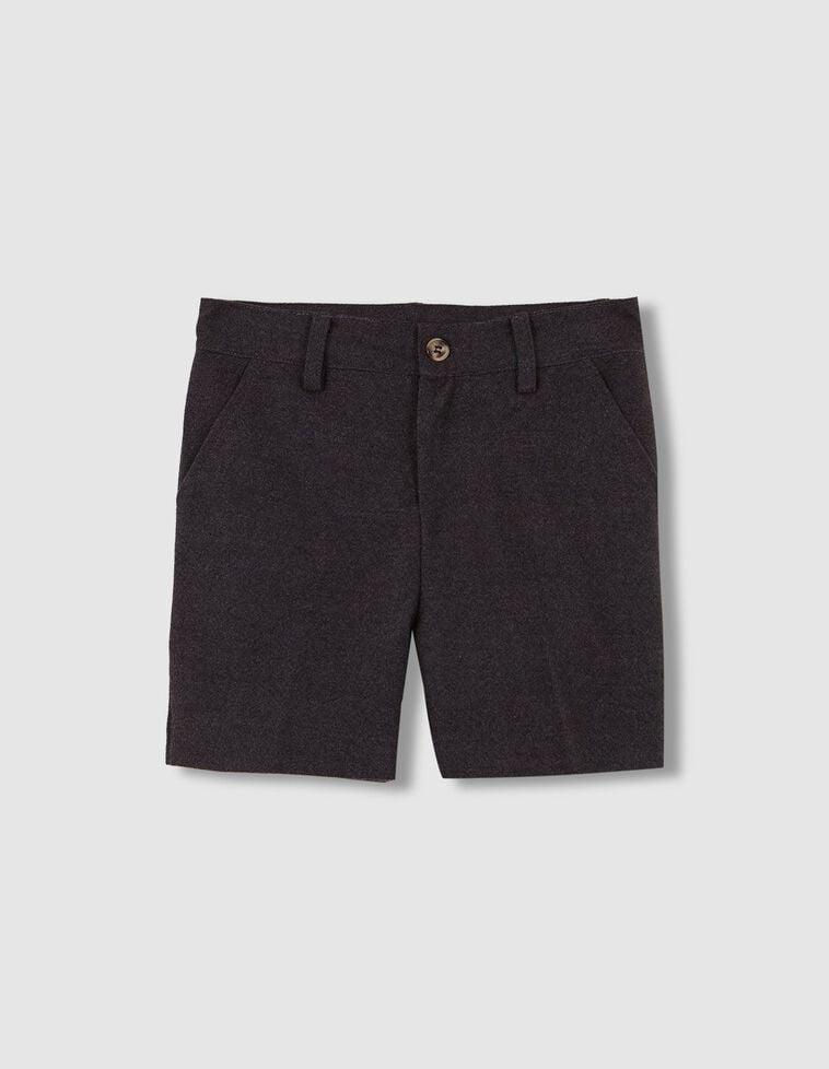 Pantalón corto de franela gris