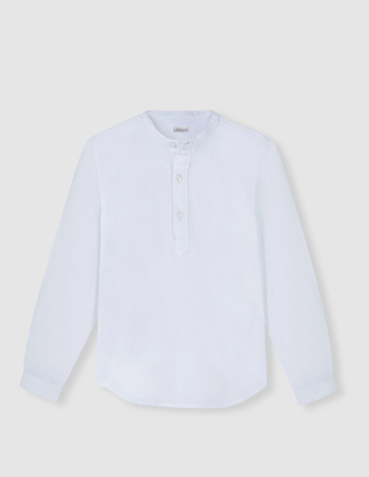 Camisa oxford mao blanca