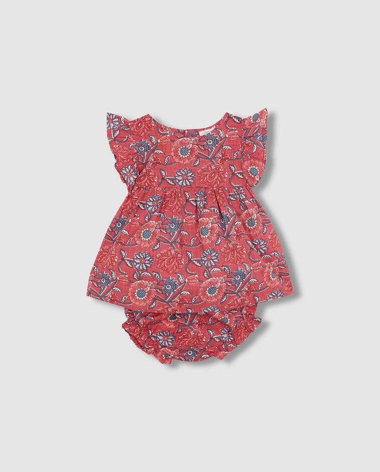 Vestido estampado flores rosa