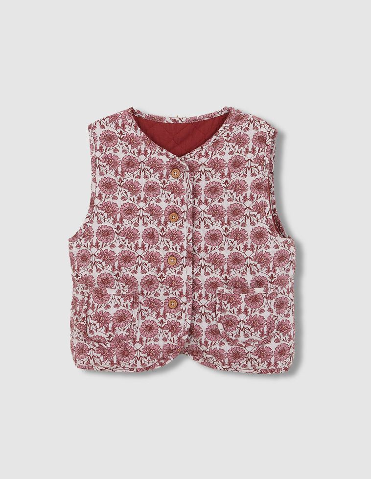 Chaleco acolchado reversible rosa