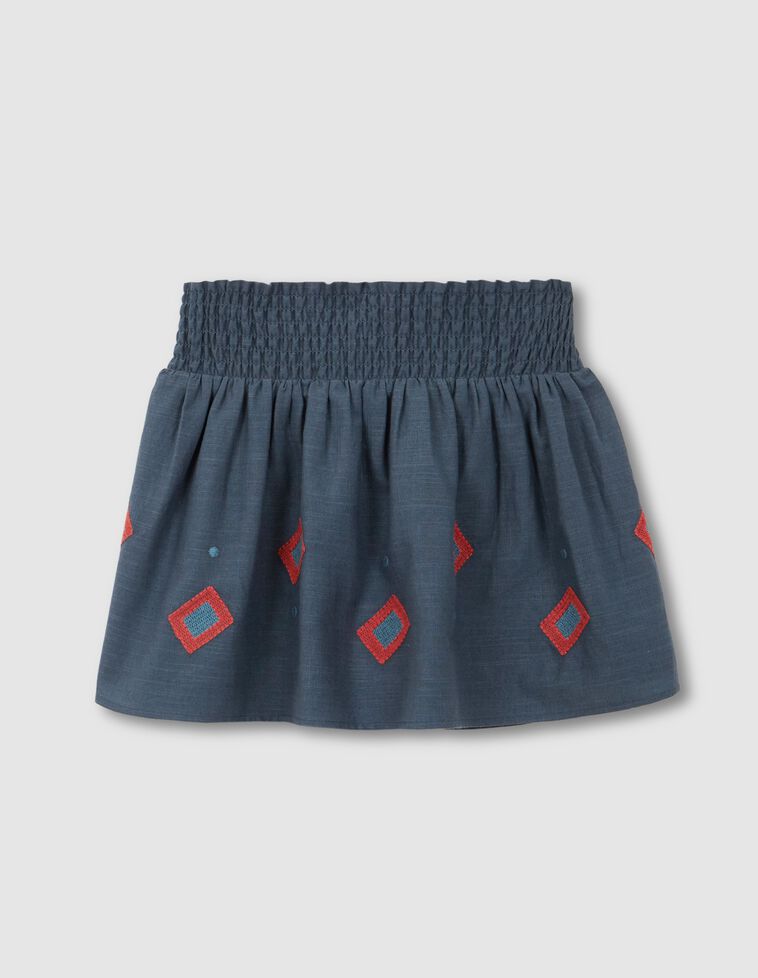 Falda con volante azul claro