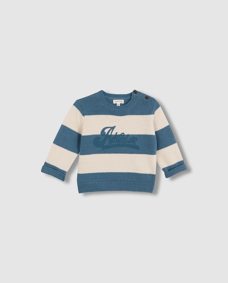 Jersey de rayas con gr&aacute;fico azul