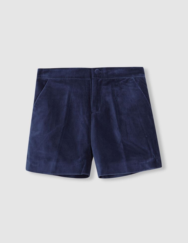 Pantalón corto terciopelo azul