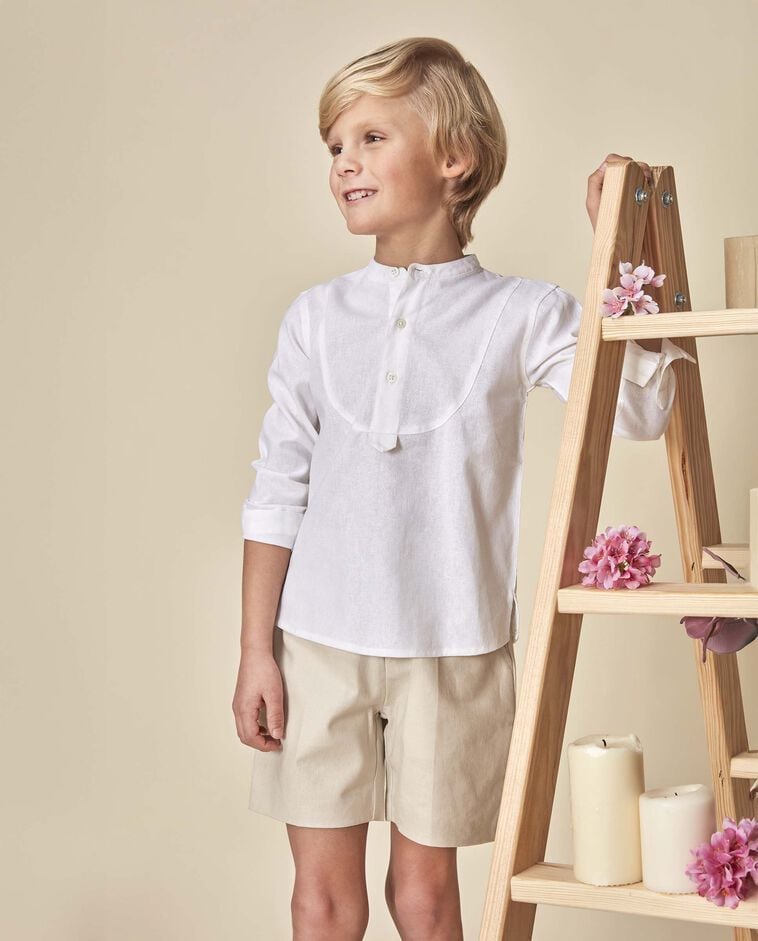 Camisa panadera lino blanco