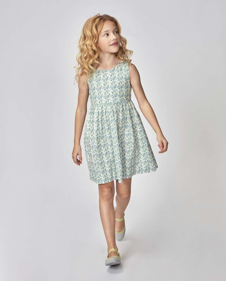 Vestido flores con tirantes blanco