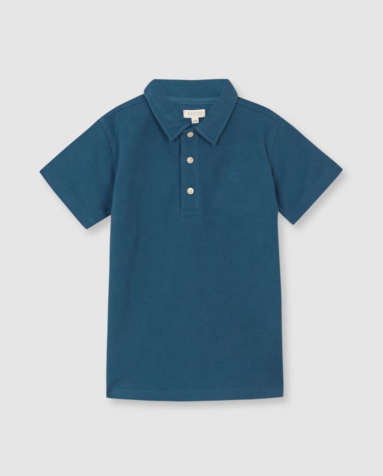 Polo b&aacute;sico de piqu&eacute; azul