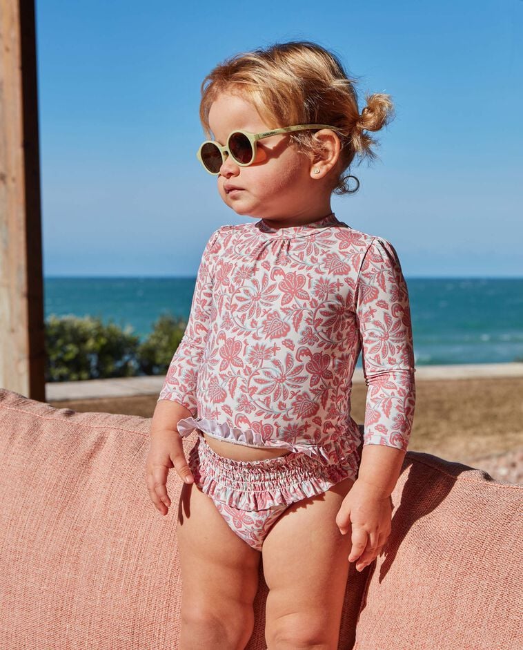 Braguita de ba&ntilde;o estampado flor india beige claro