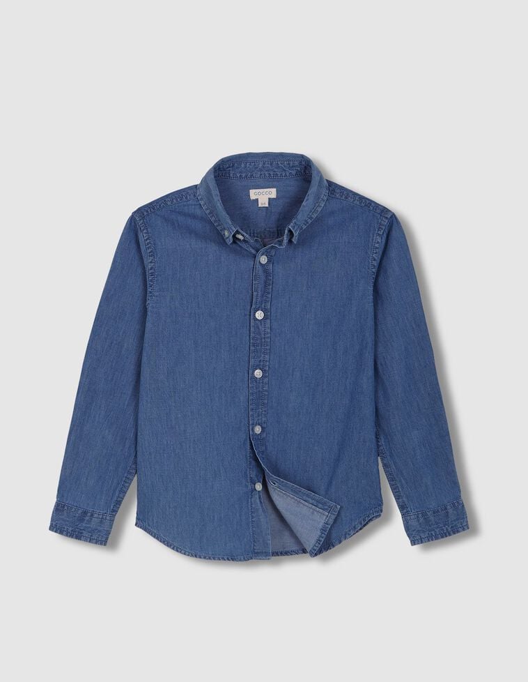 Camisa vaquera con tapeta azul claro