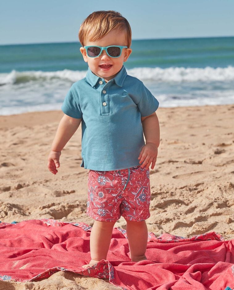 Polo b&aacute;sico de piqu&eacute; azul