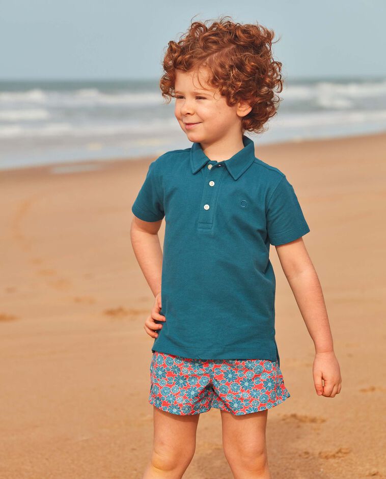 Polo b&aacute;sico de piqu&eacute; azul