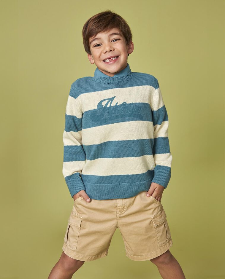 Jersey de rayas con gr&aacute;fico azul