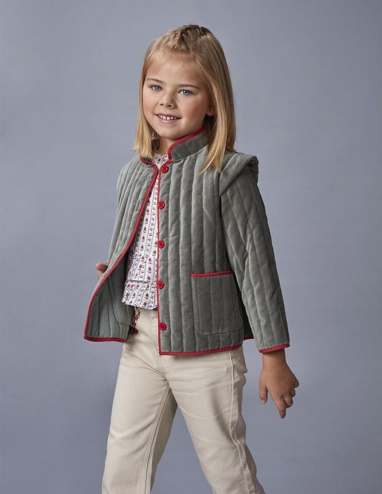 Chaqueta estilo austriaca de terciopelo verde