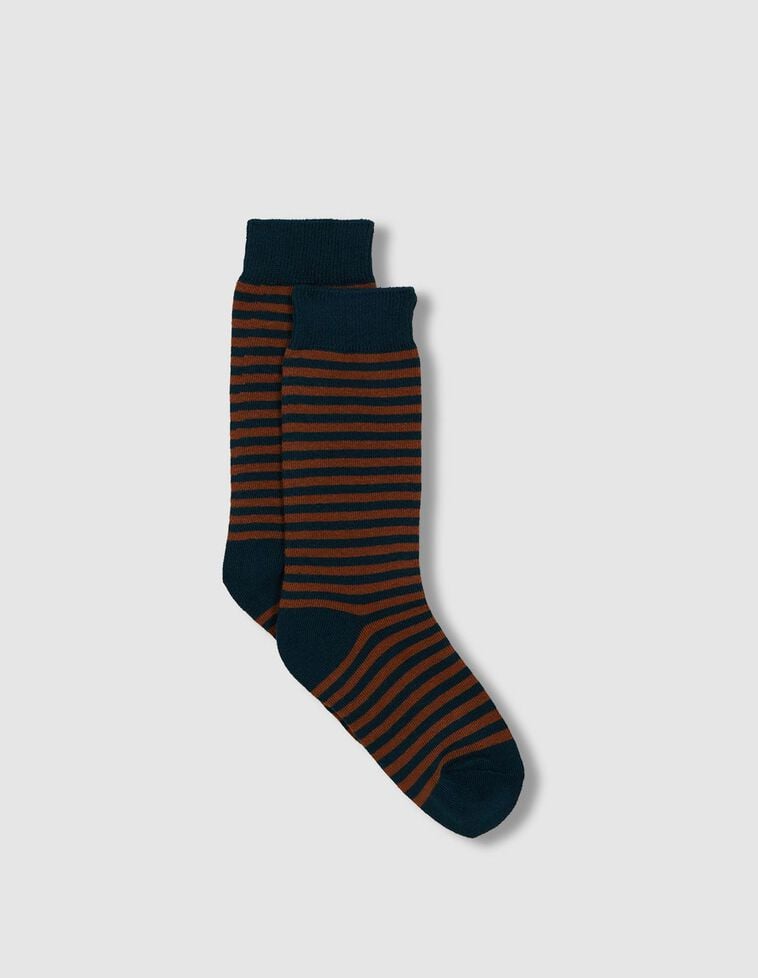 Calcetines de rayas turquesa oscuro