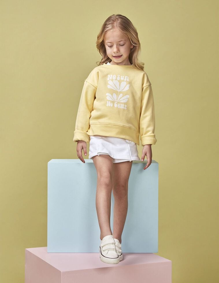 Sudadera con print amarilla
