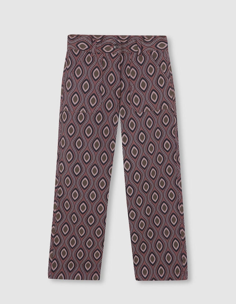 Pantalón de sarga estampado morado