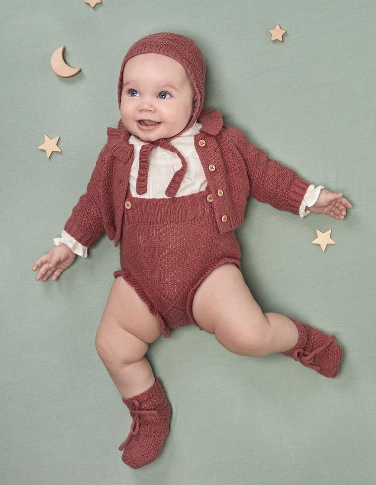 Chaqueta de punto especial con lana rosa