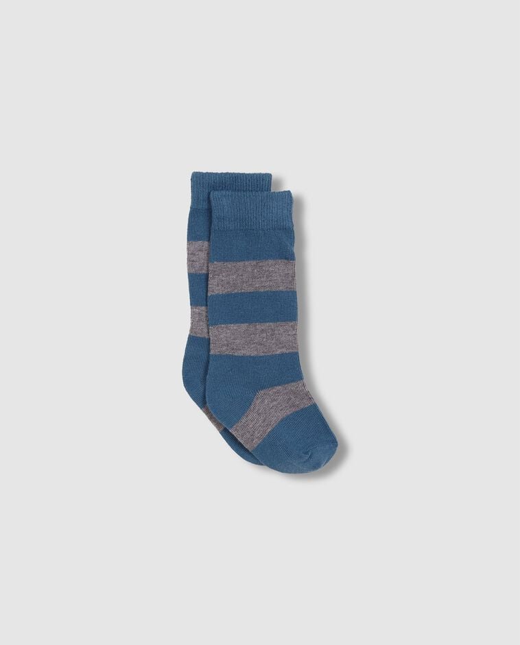 Calcetin de rayas anchas azul