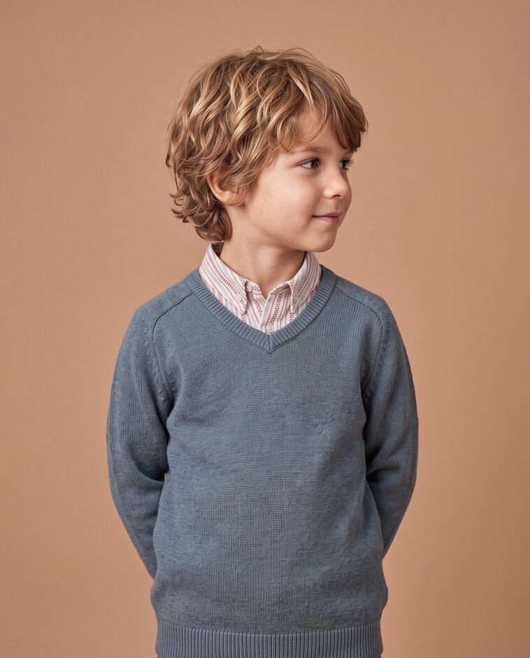 Jersey cuello pico verde ni&ntilde;o