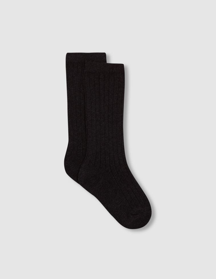 Calcetines canalé gris oscuro