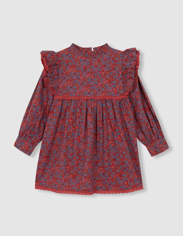 Vestido con estampado granate