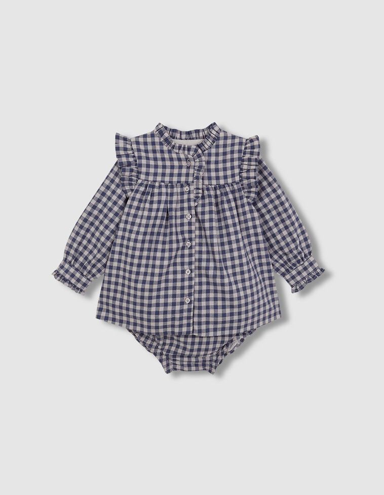 Vestido de cuadro vichy azul