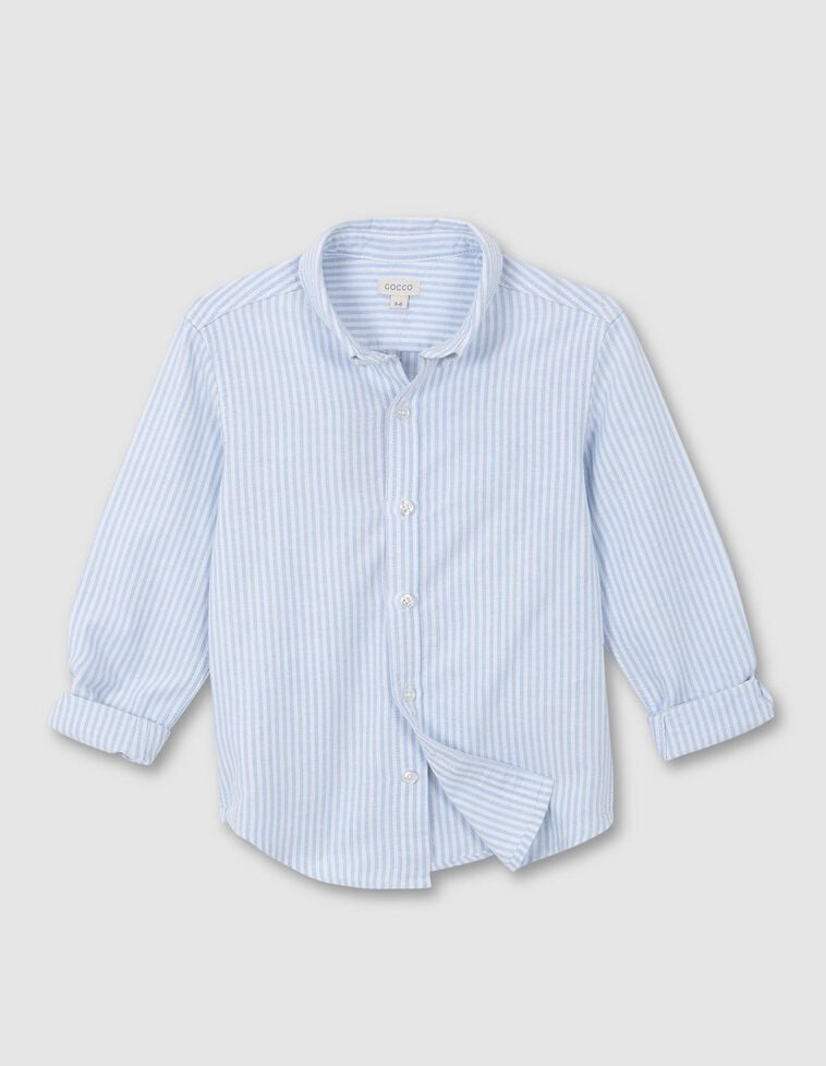Camisa Oxford rayas azul claro